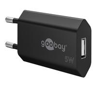 Chargeur USB - GOOBAY - Noir - Recharge rapide - Protection intégrée - 1x port USB-A