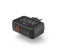 Chargeur USB - HAMA - 00125125 - 4 Ports - Qualcomm® 3.0 - 33W - Noir