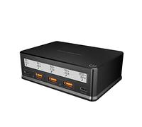 Chargeur USB, HUIOP Chargeur mural USB Station de charge USB à 5 ports 110 W Chargeur hub USB multiport Écran LCD de taille compacte Compatible avec les téléphones, tablettes et appareils mul
