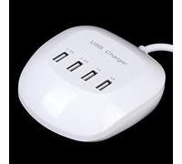 Chargeur USB Intelligent 4 Port, Chargeurs de Téléphonie Mobile avec Système de Protection et Identification Automatique, Rapide 2.4a pour Smartphones, Tablettes, Appareils