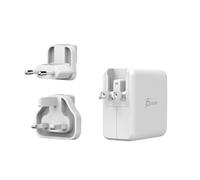 Chargeur USB j5create 70 W, Adaptateur Mural 4 Ports USB-C et USB-A, Prises Secteur internationales, Recharge Rapide pour téléphones, tablettes, Ordinateurs Portables, MacBook, Samsung (JUP4370EF)