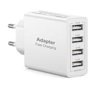 Chargeur USB Multiple, 25W 4 Port Prise USB Multiple Chargeur Rapide iPhone, Chargeur Multiple Adaptateur Secteur pour iPhone 16 15 14 13 12 11 Pro Max X XS XR 8 7, iPad,Samsung Galaxy,Xiaomi,Huawei