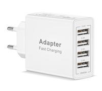 Chargeur USB Multiple, 25W 4 Port Prise USB Multiple Prise Chargeur Adaptateur Secteur USB Charger pour iPhone 17/16/15/14/13/12/SE/X/XS/XR/8/7/6,iPad,Samsung Galaxy S25/S24/S23/S22/S21,Xiaomi,Huawei