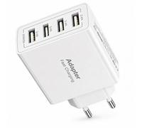 Chargeur USB Multiple 25W,4 Ports Prise USB Murale Multiple Chargeur Rapide,Adaptateur Secteur USB pour iPhone 17/16/13/12/11/SE/X/8/7/6/5/4, iPad Air Pro,Samsung Galaxy S25/S24/S23/S22,Xiaomi,Huawei