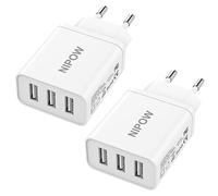 Chargeur USB Multiple 3Port,2Pack Prise USB Rapide Chargeur Universel Telephone,15W Bloc Chargeur Multi USB Fast Charger for iPhone 14 13, Samsung Galaxy S23 Ultra S22 S21 S20FE,Xiaomi,Huawei,Google