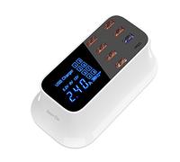 Chargeur USB Multiple,40w 8-Ports Universel USB C Chargeur Rapide avec 1.5Mètre Câble pour Smartphones, tablettes Concentrateur de Station de Charge