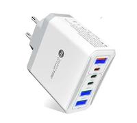 Chargeur USB multiple 6 ports 55 W - Charge rapide USB C QC 3.0 Quick Charger - Compatible avec tous les téléphones Samsung, Xiaomi