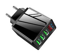 Chargeur USB multiple avec écran LED Adaptateur 5V / 2.4A avec alimentation 3 ports Prise universelle 15W Prise d'alimentation rapide pour iPhone, iPad, Samsung Galaxy, Xiaomi, Huawei