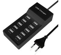 Chargeur Usb Multiple, Chargeur Usb 10 Ports Alimentation Usb Station De Charge Multi-Ports 40W Hub Usb Compatible Avec Iphone 12/13/14/15/16/Samsung S22/S23/S24/Z Flod/Z Flip/Xiaomi/Oppo/Oneplus.