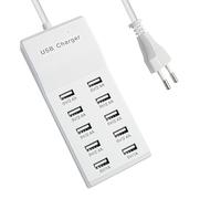 Chargeur USB multiple, chargeur USB 50 W à 10 ports, chargeur rapide, station de charge pour plusieurs appareils, prise multiple, station de charge pour iPad, iPhone Series et autres