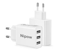 Chargeur USB Multiple Lot de 2, 3 Ports Multiprise USB Prise Murale Multiple Chargeur Rapide 15W, Adaptateur Bloc Secteur USBA Charge Rapide pour Galaxy S25 S24 S23, iPhone Air 17 16 15 14 13 12,iPad