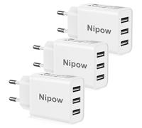 Chargeur USB Multiple lot de 3, 3 Ports Multiprise USB Prise Murale Multiple Chargeur Rapide 15W, Adaptateur Bloc Secteur USBA Charge Rapide pour Samsung S25 S24 S23, iPhone Air 17 16 15 14 13 12,iPad