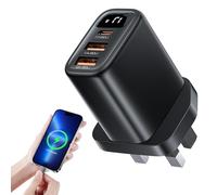 Chargeur USB multiport, bloc de charge USB, bloc de charge rapide | Bloc de charge de 17 W, adaptateur de charge de prise USB avec affichage numérique, chargeur rapide multiport, prise de chargeur