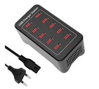 Chargeur USB Multiprise 50W - 10 Ports, Compatible avec iPhone 12/13/14/15, Samsung S23/S22, Xiaomi, Google, Tablette