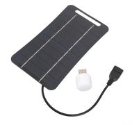 Chargeur USB Panneau Solaire 5W5V Léger et Imperméable pour Activités de Plein Air et Petits Appareils (Noir)