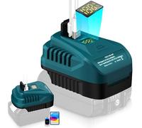 Chargeur USB Portable pour Makita 18V Batterie, Sortie USB C PD2.0 100W (Max), Batterie Rechargeable, pour Chargeur BL1830 BL1850 BL1860, 1 Port USB QC3.0, pour Adaptateur Chargeur de téléphone