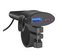 Chargeur USB pour moto avec protection étanche IP67 pour montage sur guidon et chargement d'appareils électroniques
