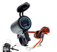 Chargeur USB pour moto - Prise de courant pour moto | Charge rapide QC3.0 PD | Double port imperméable 12 V-24 V avec interrupteur pour téléphone GPS, montage sur guidon et rétroviseur, accessoire