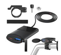 Chargeur USB pour Motos - Adaptateur Téléphone QC 3.0 PD, Charge Rapide Étanche | Creatives Chargeur Moto USB avec Double Port Ultra-Mince Adaptateur Rapide Alimentation pour Appareil Mobile
