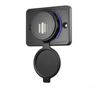Chargeur USB pour voiture avec lumière LED Support PD QC Charge rapide Double ports USB Compatible avec les véhicules 12 V 24 V y compris les motos pour voitures yachts (double USB-A 4,8 A)