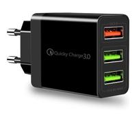 Chargeur USB Prise USB Adaptateur USB,3 Ports multiprise USB Chargeur Universel QC3.0 Chargeur Rapide Chargeur Secteur USB