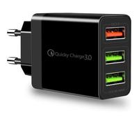 Chargeur Adaptateur,3 Ports multiprise Secteur Prise USB Chargeur Universel QC3.0 Chargeur Rapide pour Samsung iPhoneiPad Huawei Google etc… (3USB)