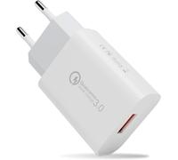 Chargeur USB,Quick Charge 3.0 Chargeur Rapide Adaptateur Secteur 3A Prise Secteur USB pour Samsung Galaxy S23/S22/S21/S20/S10/S9/S8/A54/A13/Z Flip 2,Note 9/8,HTC,LG,iPhone,iPad (Blanc)