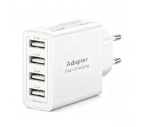 Chargeur USB Rapide 25W, 4 Ports Prise Multiple USB Chargeur iPhone Charge Rapide, Charger Adaptateur Secteur Multi USB pour iphone 17/16/15/14/13/12/11/8/7/6/SE, iPad, S25/S24/S23, Xiaomi, Huawei