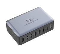 Chargeur USB Rapide Charge de 50W Prise USB Multiple Charging Station 5V/2.4A Adaptateur Secteur 8 Ports Multi Charger pour iPhone 15 14 Pro Max 13 12 11 SE2 XR XS iPad Samsung Oppo OnePlus etc