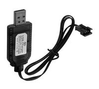 Chargeur USB RC 7,4V pour Batteries LiPo avec Connecteur SM 3 PIN Compatible avec Voitures RC, Drones, Bateaux Et Jouets Télécommandés, Sécurisé avec Protection Et Indicateur LED