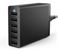 Chargeur Usb Secteur Usb Powerport 6 Ports 60 W - Chargeur Mural Avec Technologie Poweriq, Adaptateur De Voyage Pour Smartphones Et Tablettes : Iphone, Ipad, Samsung Et Autres[Z2030]