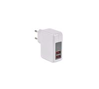 CHARGEUR USB sur Secteur 230V - 5V/2.4A (Smart Charge) + 1A - 8203