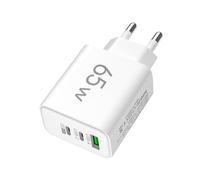Chargeur USB Triple Port - Bloc de Chargeur téléphonique USB Multi-Port 65W - 1 Ports + 2 PD, Cube de Chargeur Mural Compact pour la Plupart des Smartphones et tablettes