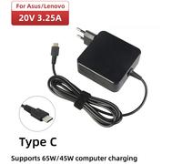 Chargeur USB Type C pour ordinateur portable, 65W, 20V, 3,25 A, 45W, adaptateur secteur pour MacPle, ASUS, ZenPle, Lenovo, Dell, Xiaomi Air, HP, Sony EU Plug Charger