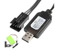 Chargeur USB Universel RC avec Connecteur SM-3P, Chargeur Batterie Lipo pour Batterie LiPo 2S 7.4V - Compatible Voiture RC, Drone RC, Bateau RC, Avion RC et Jouets Télécommandés - Indicateur LED