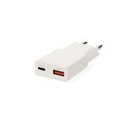 Chargeur USB WCHA20WT - 2 prises 1xUSB-A 1xUSB-C 20W 3A