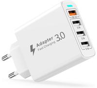 Chargeur Usbmultiple,Prise Usbmultiple 4 Ports 33W Chargeur Rapide Usb Qc3.0 Chargeurmulti Usb Adaptateur Secteur Usb Chargeur Universel Pour Iphone 16 15 14 13 12 11 Xr X 8 7,Ipad,Samsung S24 S23