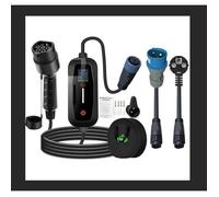 Chargeur VE Double Prise E 16A 3.5kW & CEE 32A 7.5kW - Détection Automatique - Protections Intégrées | Compatible Zoé, e-208, Tesla