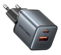 Chargeur - VENTION - 2-Port USB GaN - 30W USB-C - 18W USB-A - Prise EU Gris