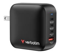 Chargeur Verbatim Mini GaN 100W 3 ports USB-C charge rapide 100-240V protection multiple noir