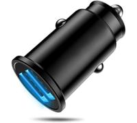 Chargeur Voiture 2.0 Mini Chargeur 2 Ports Usb - Compact Taille 5v/2.4a/24w ¿ Compatible Avec Iphone 16/15/14/13, Ipad, Samsung S25/S24/S23/S22/Note/Plus, Xiaomi, Huawei, Oppo Etc. - Noir