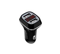 Chargeur Voiture 2 USB avec Affichage LCD Charge Rapide Noir