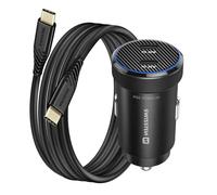 Chargeur Voiture 2 USB-C 20W PD pour Smartphones / Tablettes avec Câble USB-C Swissten Noir