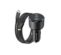 Chargeur Voiture 2x USB-C PD 65W et 30W USB 3.0 QC 30W avec Câble USB-C Noir