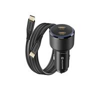 Swissten Chargeur de voiture 2x USB-C Power Delivery 20W et 30W avec câble USB-C Noir