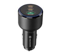 Chargeur Voiture 2x USB-C Power Delivery 95W et USB 3.0 30W Quick Charge, Noir