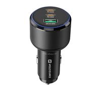 Chargeur Voiture 2x USB-C Power Delivery 95W et USB 3.0 30W Quick Charge Swissten Noir