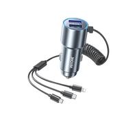 Chargeur voiture 2x USB et Câble 3 en 1 Puissance 33W Wekome Argent