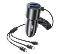 Chargeur voiture 2x USB et Câble 3 en 1 Puissance 33W Wekome Noir