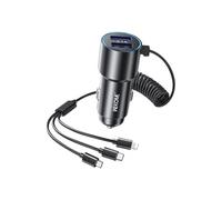 Chargeur voiture 2x USB et Câble 3 en 1 Puissance 33W Wekome Noir